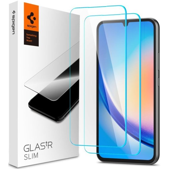 Загартоване скло з монтажною рамкою SPIGEN Alm Glas.TR для Galaxy A34 5G  (2 штуки)