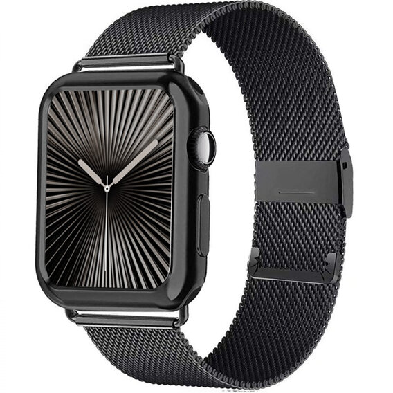 Металический браслет с чехлом для часов Apple Watch 10 46mm, Black