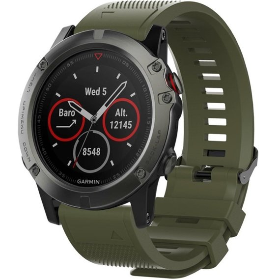 Силіконовий  ремінець для годинника Garmin Fenix 3/5X/3HR/5X Plus/6X/6X Pro - Army Green