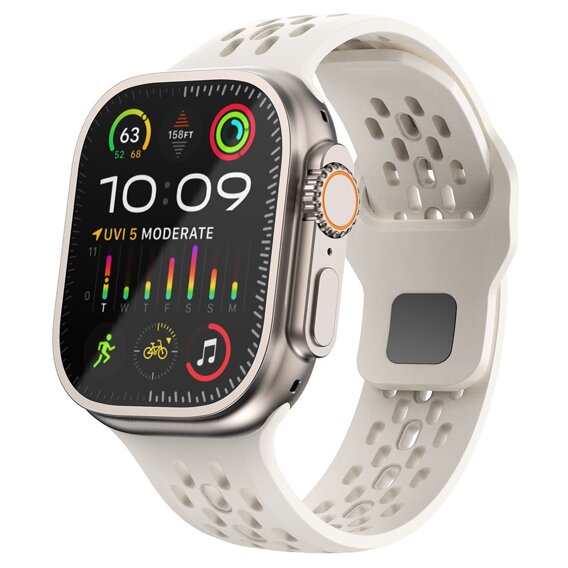 Силіконовий ремінець для Apple Watch 1/2/3/4/5/6/7/8/SE/ULTRA 42/44/45/49MM, бежевий