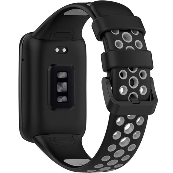 Силіконовий ремінець для Xiaomi Mi Band 7 Pro, Black / Grey