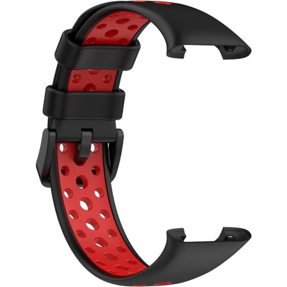 Силіконовий ремінець для Xiaomi Mi Band 7 Pro, Black / Red