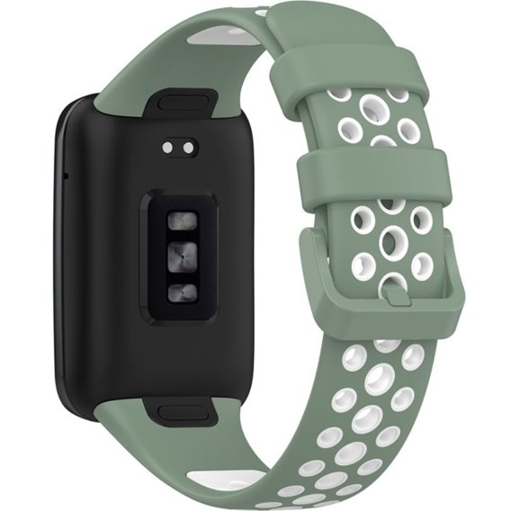 Силіконовий ремінець для Xiaomi Mi Band 7 Pro, Light Green / White