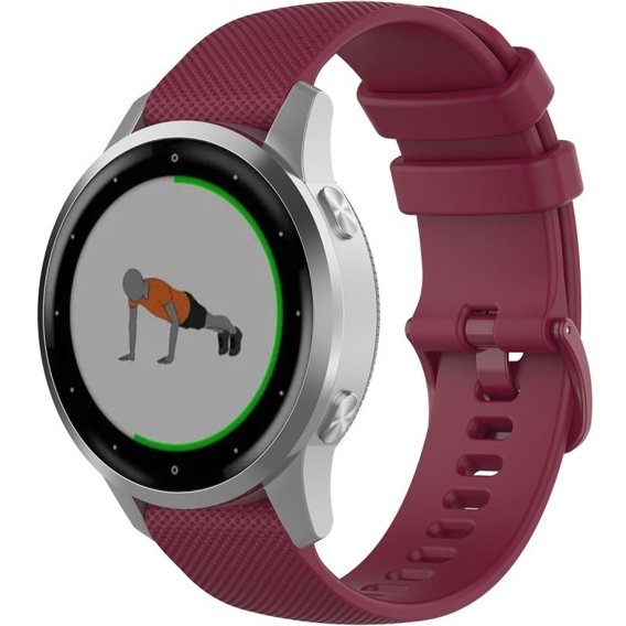 Силіконовий ремінець 18mm до Garmin Vivomove 3S / Vivoactive 4S, Wine Red