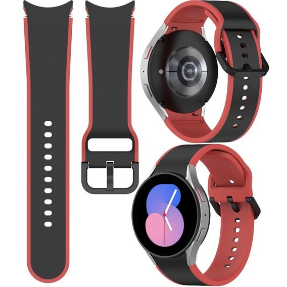 Силіконовий ремінець Dual Color для Samsung Galaxy Watch 4 / 5 - Black/Red