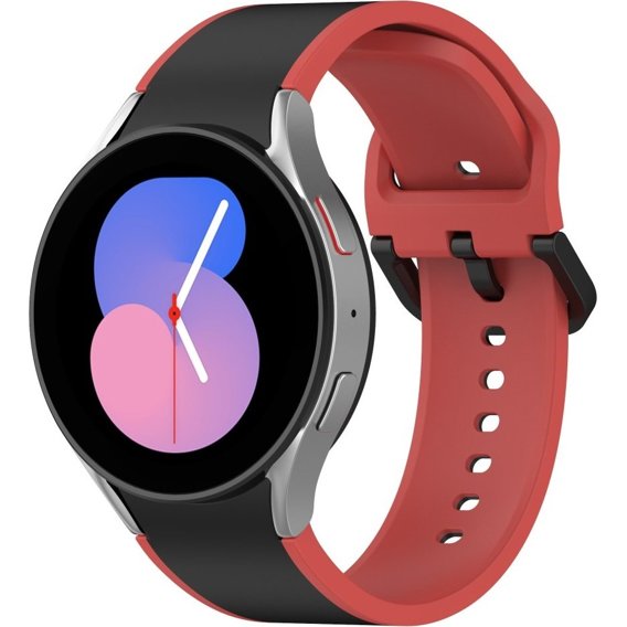 Силіконовий ремінець Dual Color для Samsung Galaxy Watch 4 / 5 - Black/Red