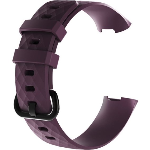 Силіконовий ремінець Rhombus для годинника Fitbit Charge 3/4  - Purple