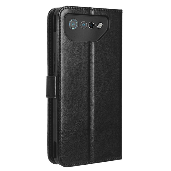 Футляр з клапаном для Asus ROG Phone 7 5G, Crazy Horse Wallet, чорний