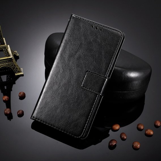 Футляр з клапаном для Huawei Nova Y70 4G, Crazy Horse Wallet, чорний