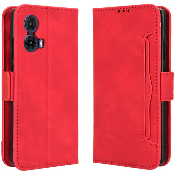 Футляр з клапаном для Motorola Moto G85, Card Slot, червоний