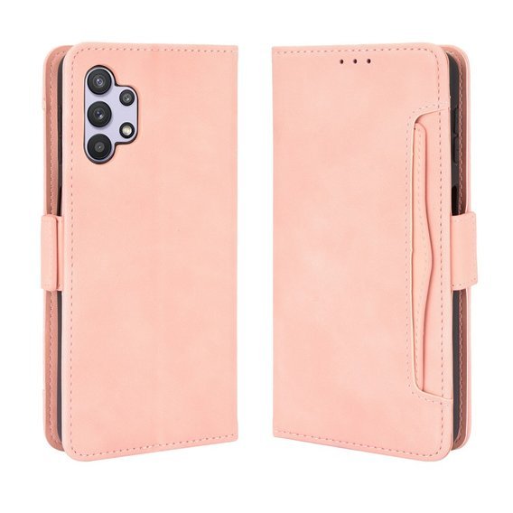 Футляр з клапаном для Samsung Galaxy A32 5G, Card Slot, рожевий