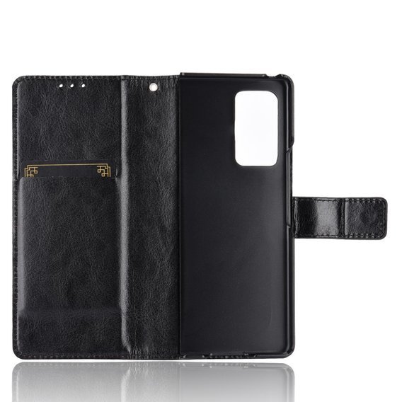 Футляр з клапаном для Samsung Galaxy Z Fold 2 5G, Crazy Horse Wallet, чорний