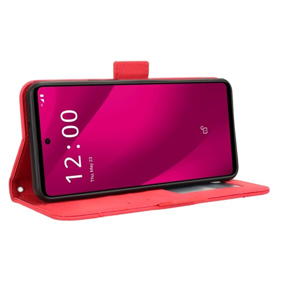 Футляр з клапаном для T Phone 2 Pro 5G, Card Slot, червоний