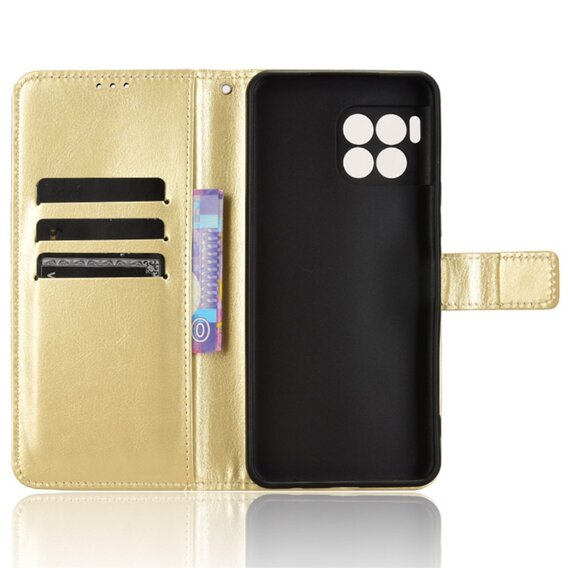 Футляр з клапаном для T Phone 2 Pro 5G, Crazy Horse Wallet, золотий