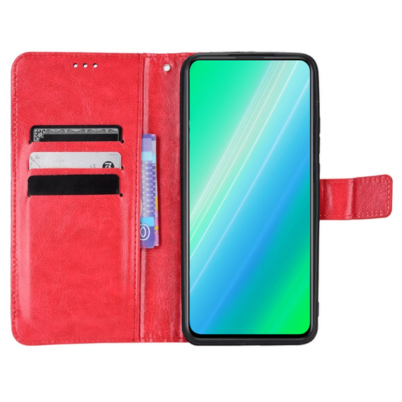Футляр з клапаном для T Phone Pro 5G, Crazy Horse Wallet, червоний