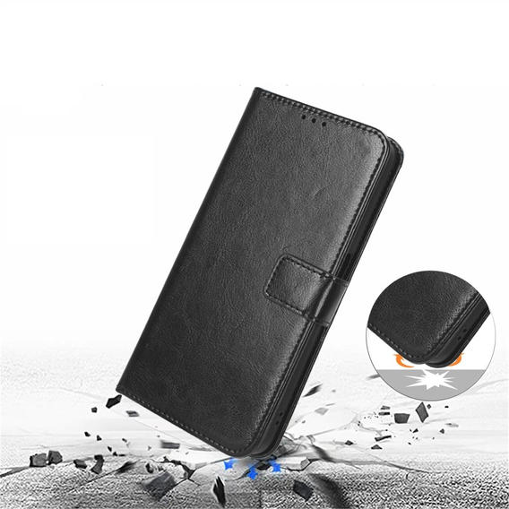 Футляр з клапаном для Xiaomi Redmi A3, Crazy Horse Wallet, чорний