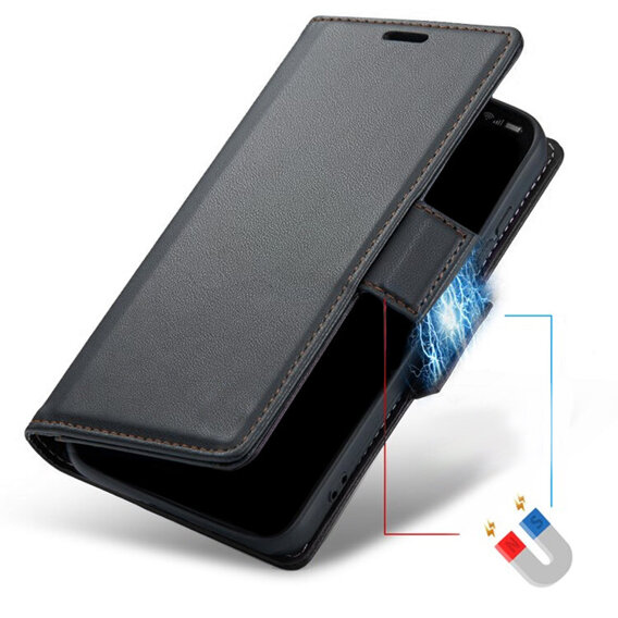 Чохол для Motorola Moto G24 Power, ERBORD Glossy Litchi, гаманець з клапаном, чорний