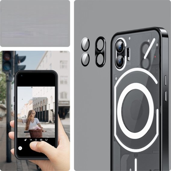 Чохол для Nothing Phone (2), для MagSafe із захистом камери, прозорий/чорний