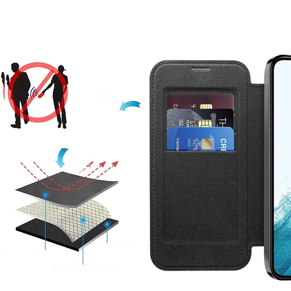 Чохол для Samsung Galaxy S22 5G гаманець FlipMag Secure з кришкою RFID, для MagSafe, чорний