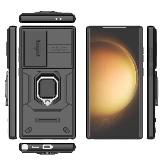 Чохол для Samsung Galaxy S24 Ultra, KickStand Camera Lens, чорний
