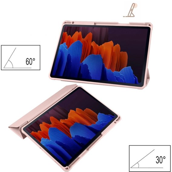 Чохол для Samsung Galaxy Tab S7 Plus / Tab S7 FE, Smartcase Hybrid, з місцем для стилуса, рожевий