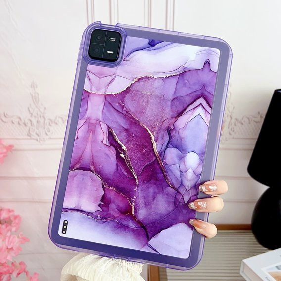 Чохол для Xiaomi Pad 6, TPU Hybrid, Marble, фіолетовий