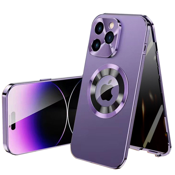 Чохол для iPhone 13 Pro Max, Dual Glass, для Magsafe, фіолетовий