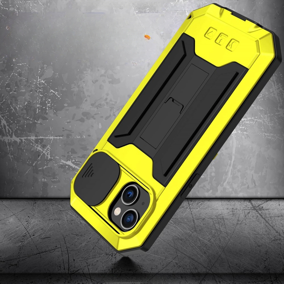 Чохол для iPhone 14 Plus, R-JUST CamShield Slide, броньований, жовтий / чорний