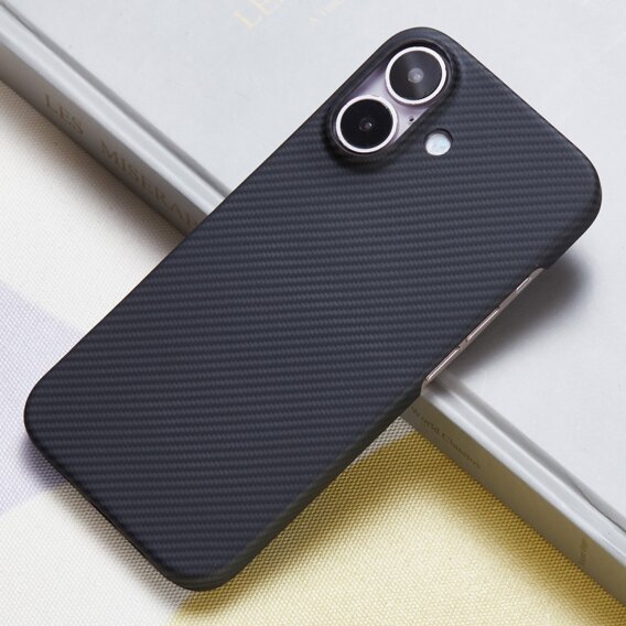 Чохол для iPhone 16 Plus, Aramid Fiber Cover, чорний