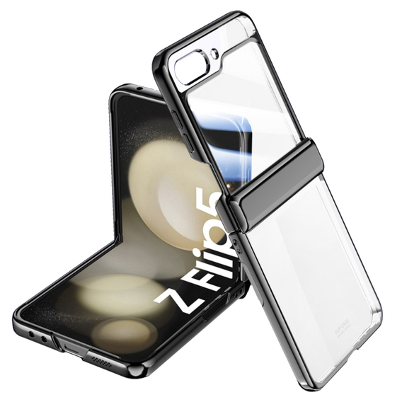 Чохол зі склом для Samsung Galaxy Z Flip5 5G, PC Case, чорний
