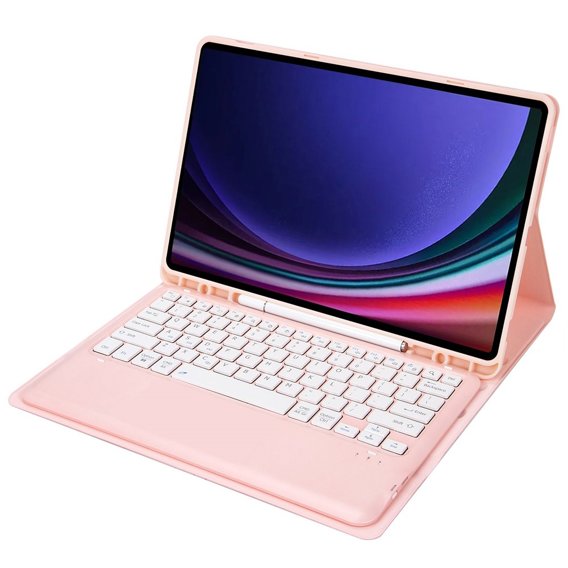 Чохол + клавіатура Samsung Galaxy Tab S9+, Leather Pen Slot, рожевий