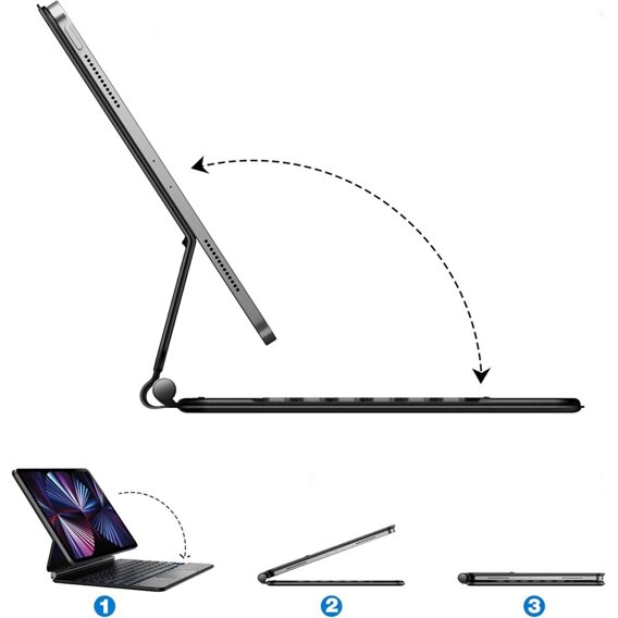 Чохол + клавіатура Samsung Galaxy Tab S9+/ S8+/ S7+/ S7 FE, Dexnor Magnetic Keyboard Touchpad, м'яти