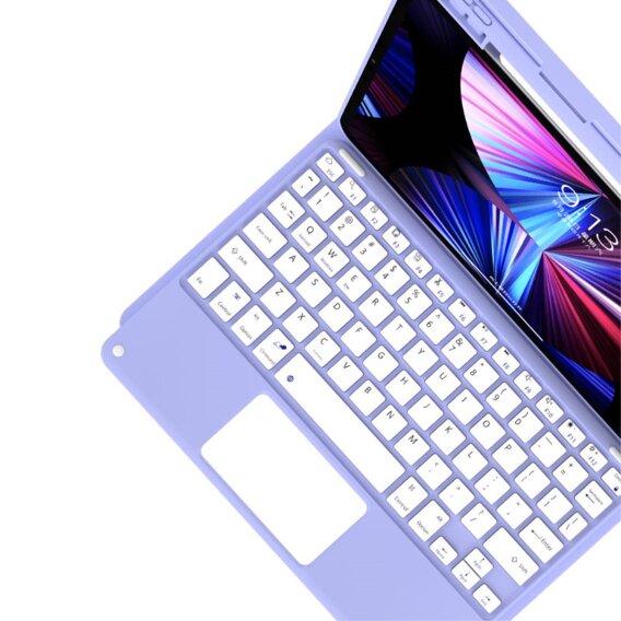 Чохол + клавіатура iPad 10.2 2021 / 2020 / 2019 / Air 10.5 2019, Leather Pen Slot TouchPad, фіолетовий