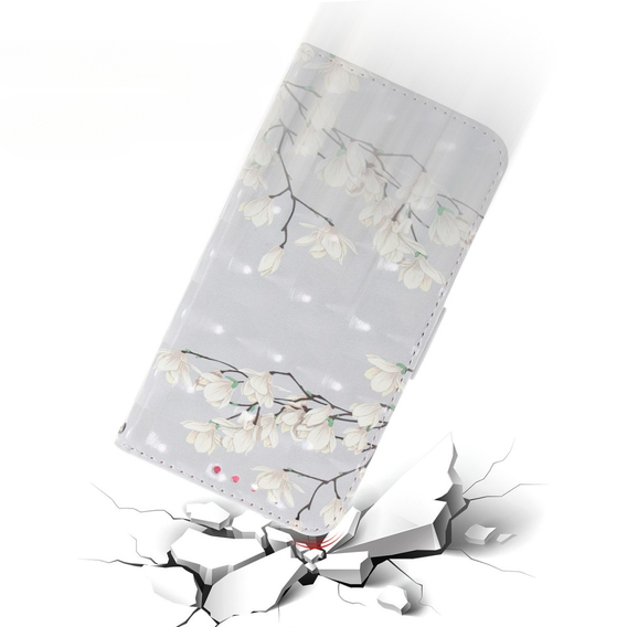 Чохол-книжка для Motorola Moto E22 / E22i, Wallet, flowers magnolia, білий