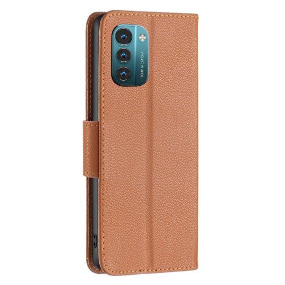 Чохол-книжка для Nokia G11 / G21, Litchi Wallet Case, коричневий