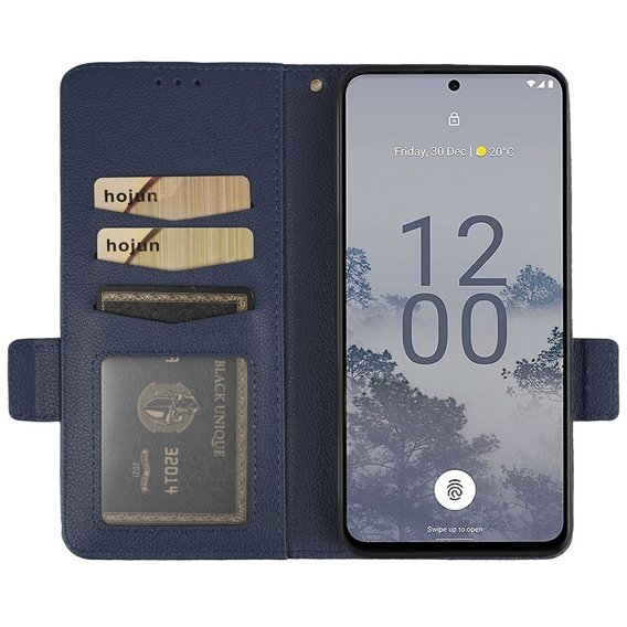 Чохол-книжка для Nokia X30 5G, Wallet Litchi Magnet Case, темно-синій 