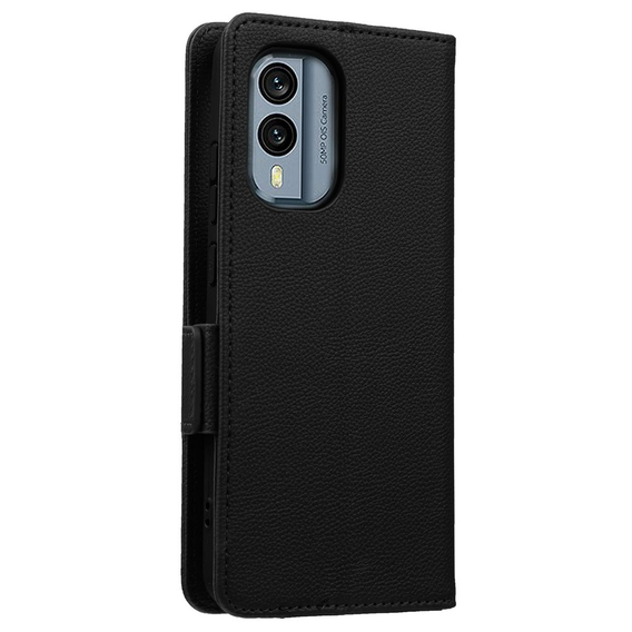 Чохол-книжка для Nokia X30 5G, Wallet Litchi Magnet Case, чорний