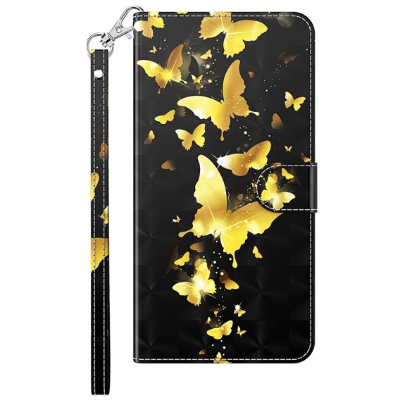 Чохол-книжка для Oppo A17, Wallet Light Spots Decor Butterfly, золотий