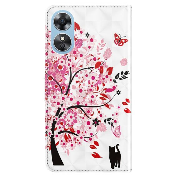 Чохол-книжка для Oppo A17, Wallet Light Spots Decor, tree, білий