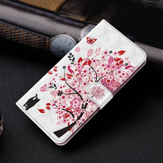 Чохол-книжка для Oppo A17, Wallet Light Spots Decor, tree, білий