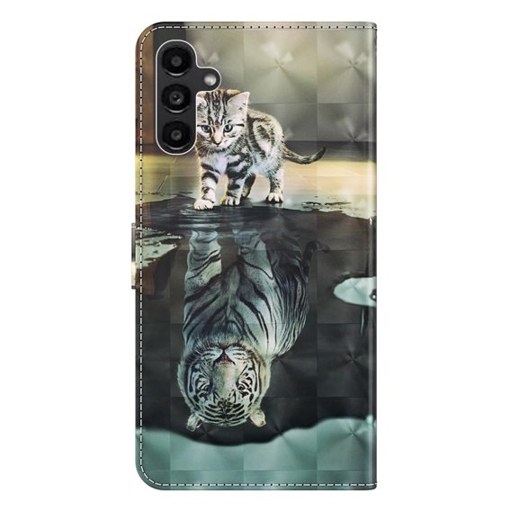 Чохол-книжка для Samsung Galaxy A14 4G/5G, Wallet, Cat & Tiger, сірий