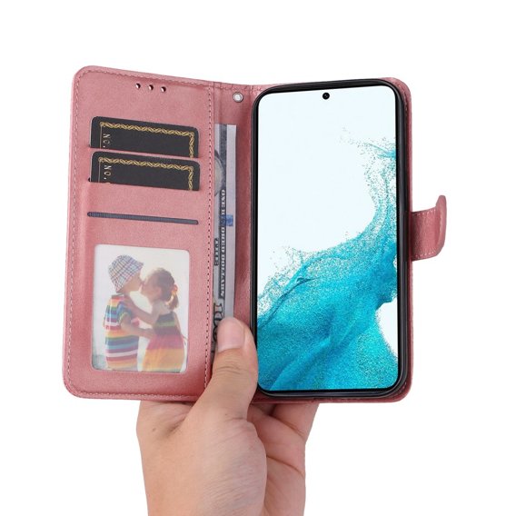 Чохол-книжка для Samsung Galaxy A34 5G, Leather Wallet, рожевий rose gold