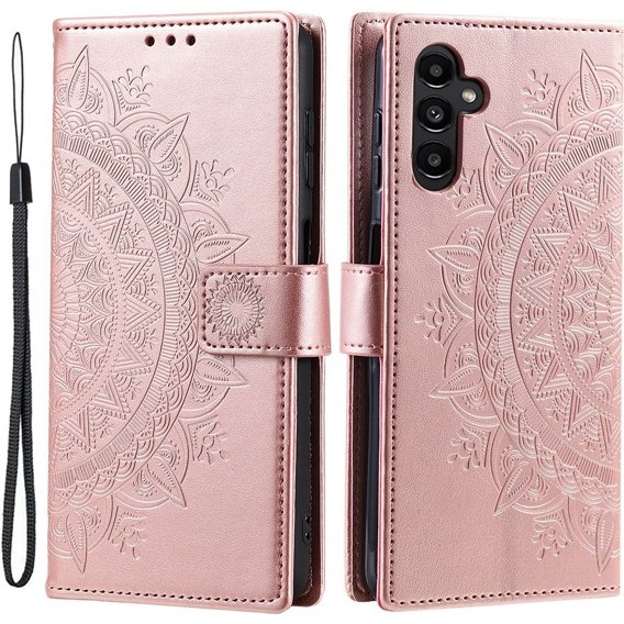 Чохол-книжка для Samsung Galaxy A34 5G, Mandala, рожевий rose gold