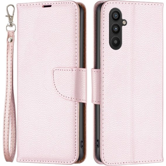 Чохол-книжка для Samsung Galaxy A34 5G, Wallet Litchi Magnet, рожевий rose gold
