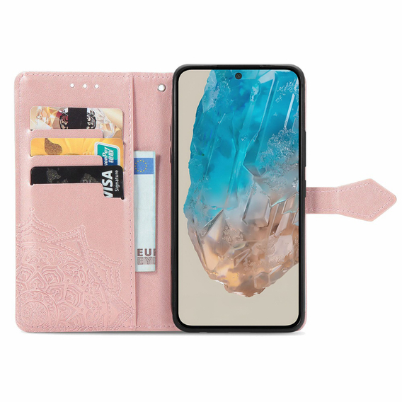 Чохол-книжка для Samsung Galaxy M35, Mandala, рожевий rose gold