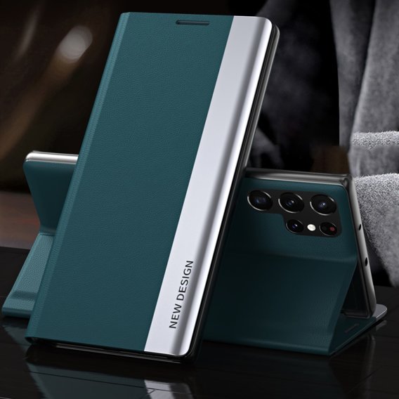 Чохол-книжка для Samsung Galaxy S22 Ultra 5G, Side Magnetic, зелений