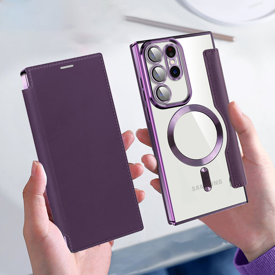 Чохол-книжка для Samsung Galaxy S23 Ultra, RFID Wallet MagSafe CamShield, фіолетовий