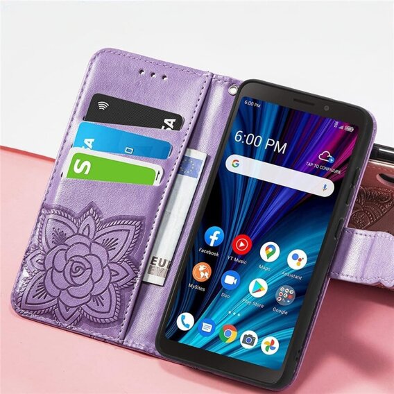 Чохол-книжка для T Phone 2 Pro 5G, Butterfly, фіолетовий