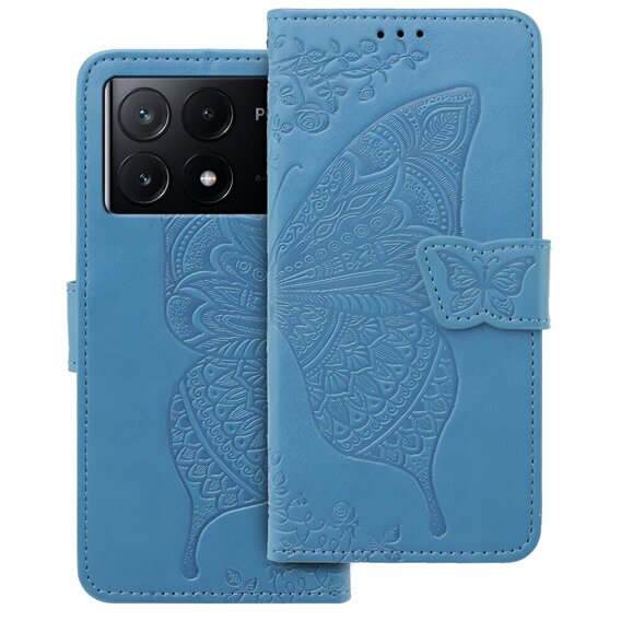 Чохол-книжка для Xiaomi Poco F6 Pro, Butterfly, м'яти