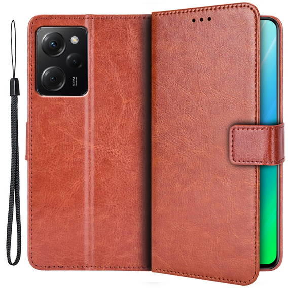 Чохол-книжка для Xiaomi Poco X5 Pro 5G, Wallet, коричневий